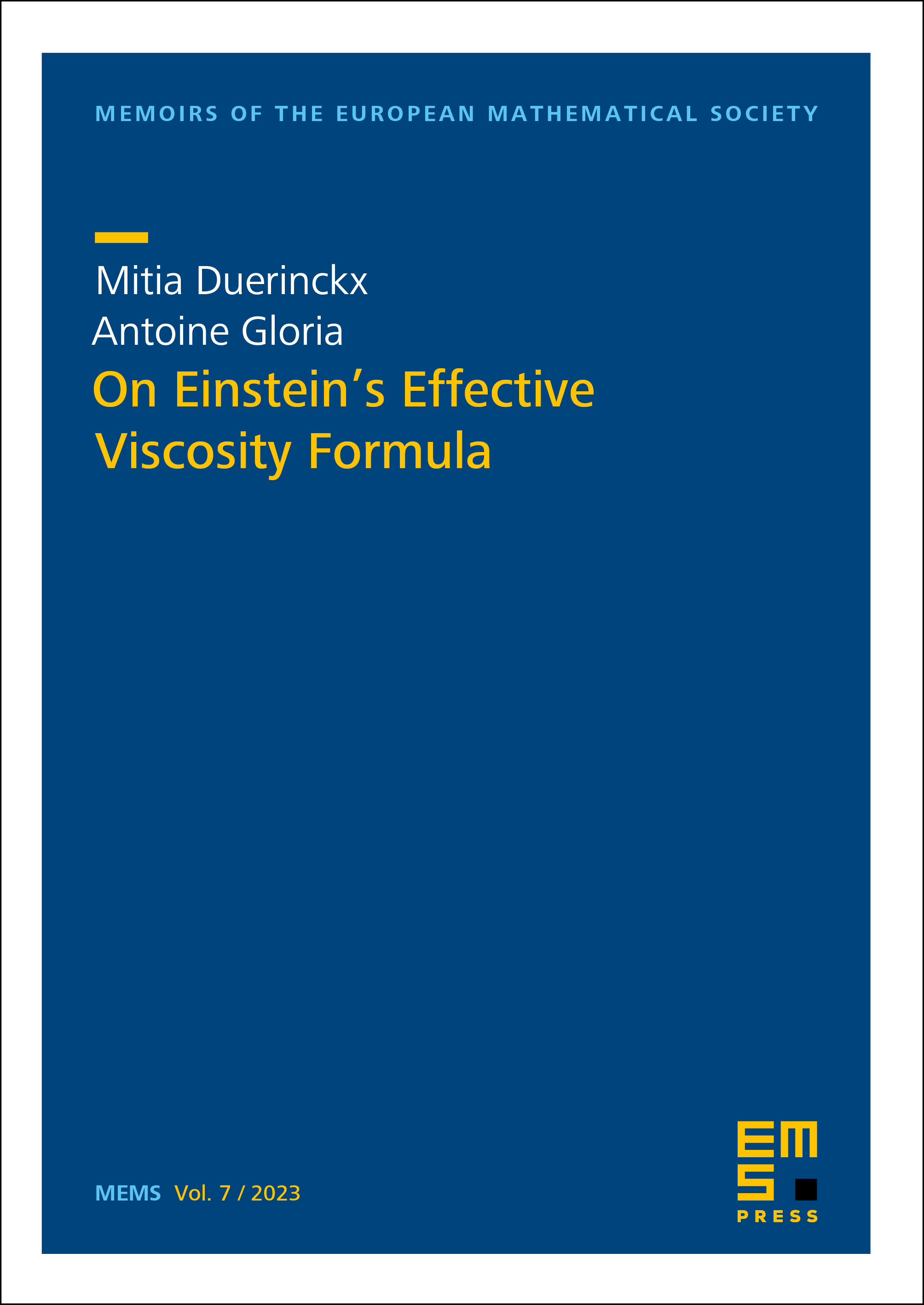 On Einstein's Effective Viscosity Formula EMS Press