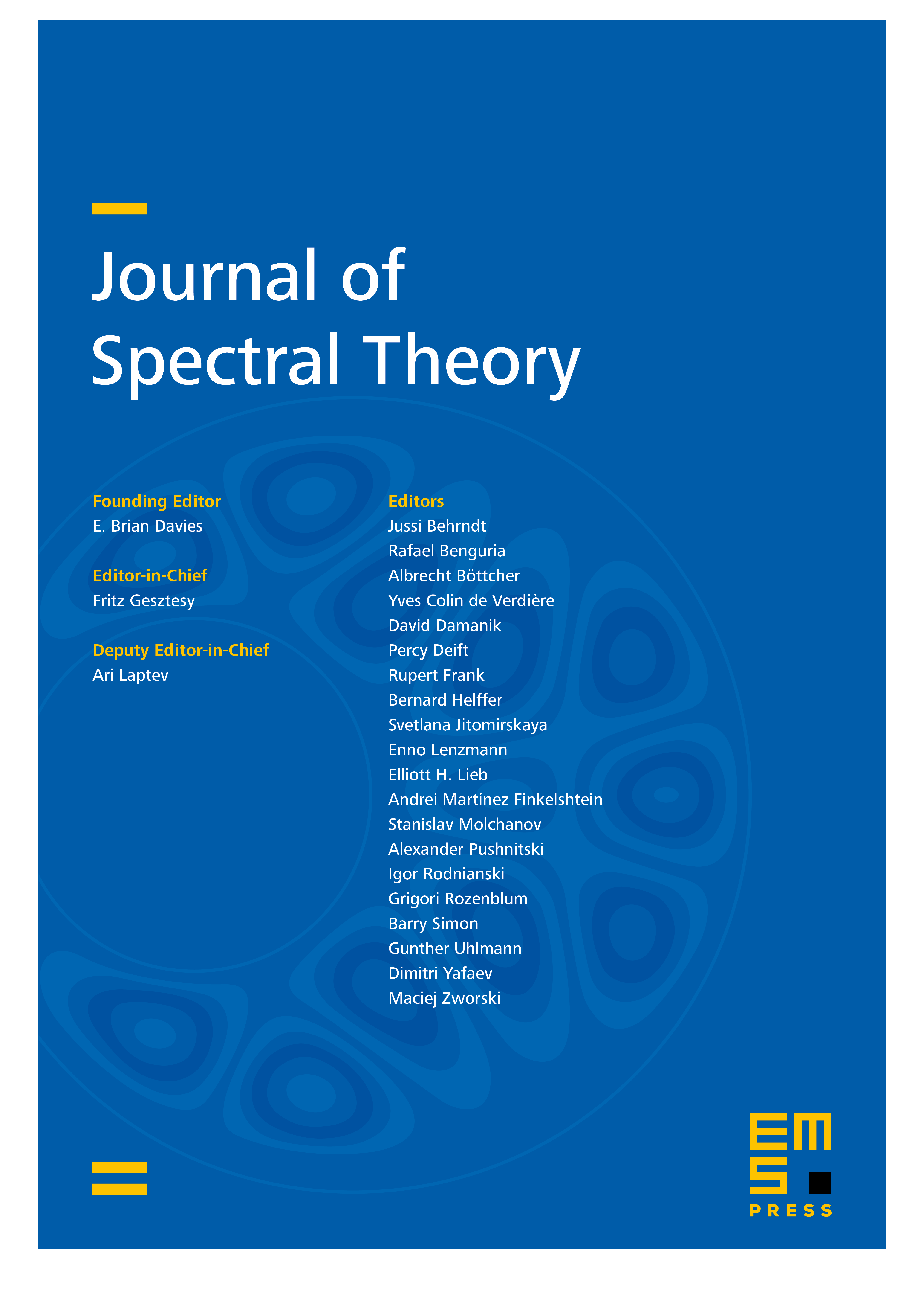 Volume 14, No. 1 (2024)| Journal of Spectral Theory | EMS Press